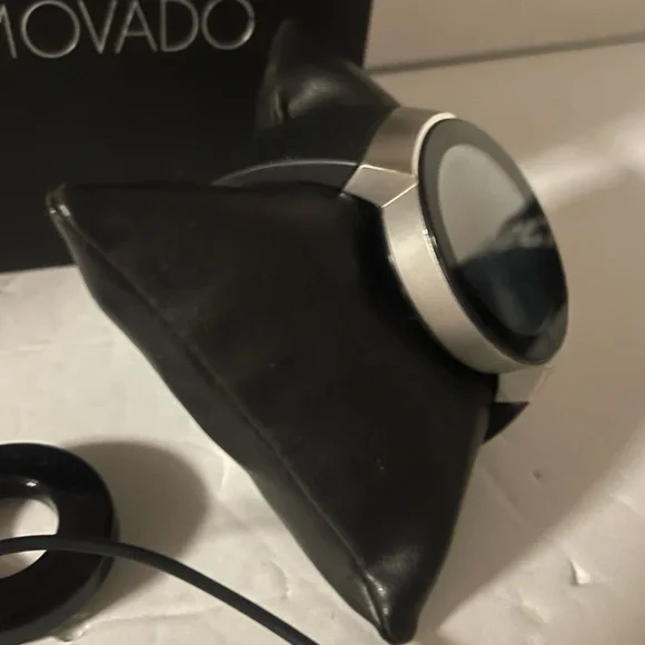 Movado 3660016 Black and Silver Watch with Charger smartwatch